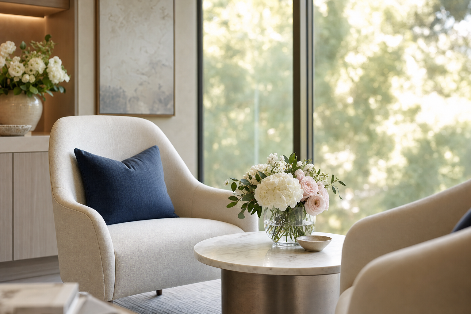 A calm, professional meeting space